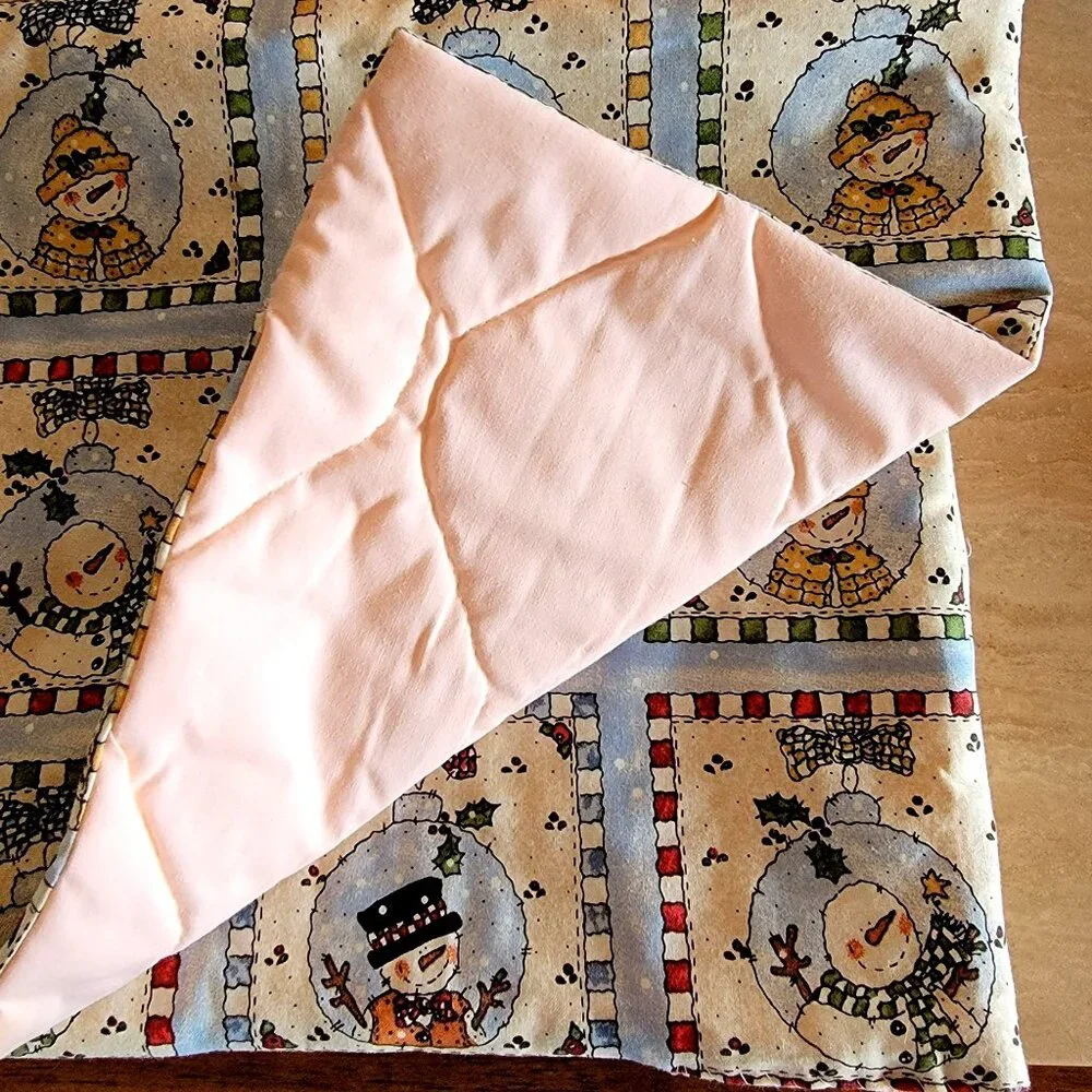 VTG 80s 90s Y2k Cottage core Snowman-Themed Quilted Placemats